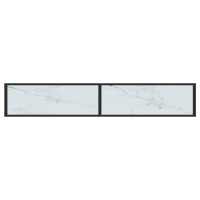 Produktbild för Konsolbord vit marmor 200x35x75,5 cm härdat glas