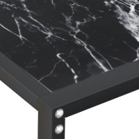 Produktbild för Konsolbord svart marmor 200x35x75,5 cm härdat glas