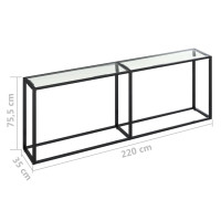Produktbild för Konsolbord transparent 220x35x75,5 cm härdat glas
