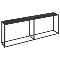 Produktbild för Konsolbord svart 220x35x75,5 cm härdat glas