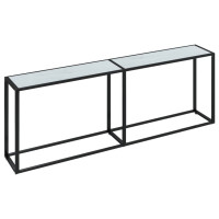 Produktbild för Konsolbord vit marmor 220x35x75,5 cm härdat glas