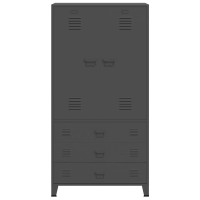 Produktbild för Garderob industriell antracit 90x50x180 cm metall