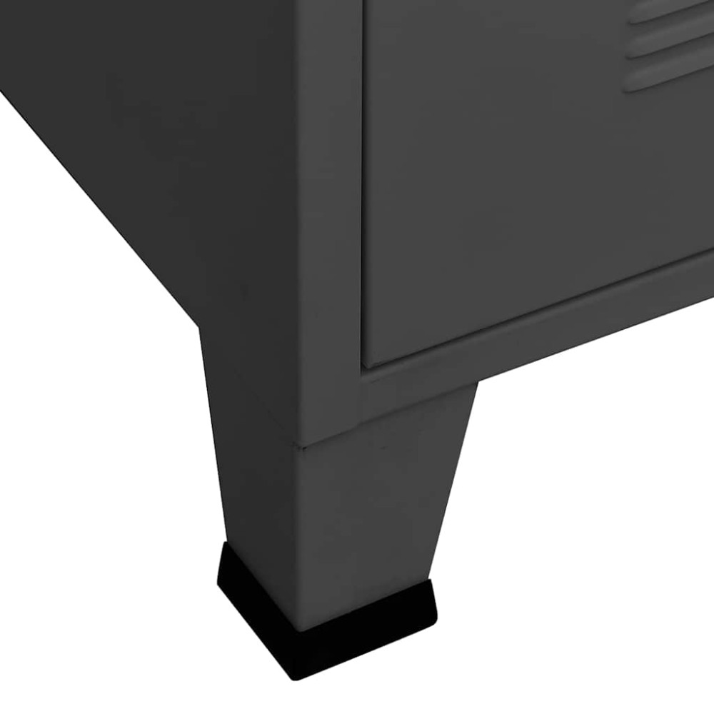 Produktbild för Garderob industriell antracit 90x50x180 cm metall