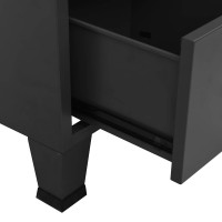 Produktbild för Garderob industriell antracit 90x50x180 cm metall