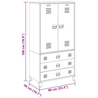 Produktbild för Garderob industriell antracit 90x50x180 cm metall