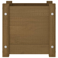 Produktbild för Odlingslådor 2 st honungsbrun 31x31x31 cm massiv furu