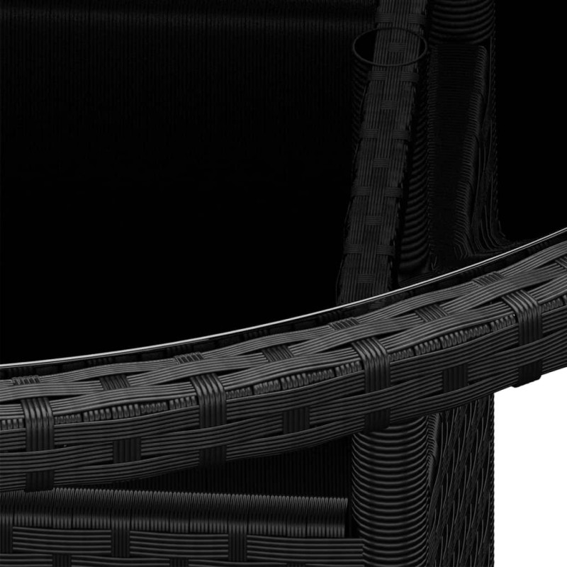 Produktbild för Utebord Ø80x75 cm Härdat glas och konstrotting svart