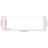 Produktbild för Infällbar sidomarkis 180x600 cm gräddvit