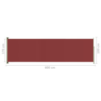 Miniatyr av produktbild för Infällbar sidomarkis 180x600 cm röd