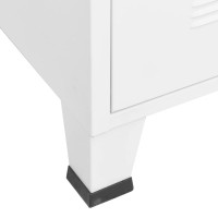 Miniatyr av produktbild för Industriell tv-bänk vit 105x35x42 cm metall