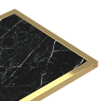 Produktbild för Sidobord till datorbord svart marmor 50x35x65 cm härdat glas