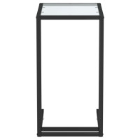 Produktbild för Sidobord till datorbord genomskinligt 50x35x65 cm härdat glas
