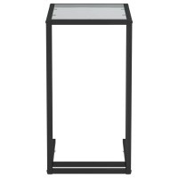 Produktbild för Sidobord till datorbord svart 50x35x65 cm härdat glas