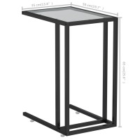 Produktbild för Sidobord till datorbord svart 50x35x65 cm härdat glas
