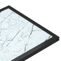 Produktbild för Sidobord till datorbord vit marmor 50x35x65 cm härdat glas