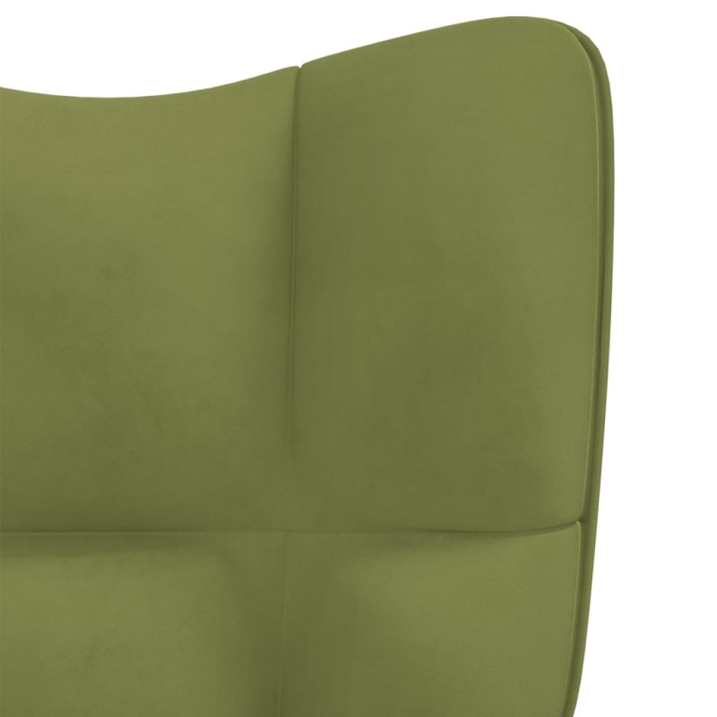 Produktbild för Gungstol med fotpall ljusgrön sammet