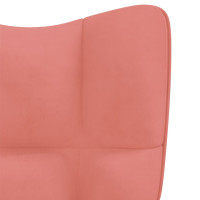 Miniatyr av produktbild för Gungstol med fotpall rosa sammet