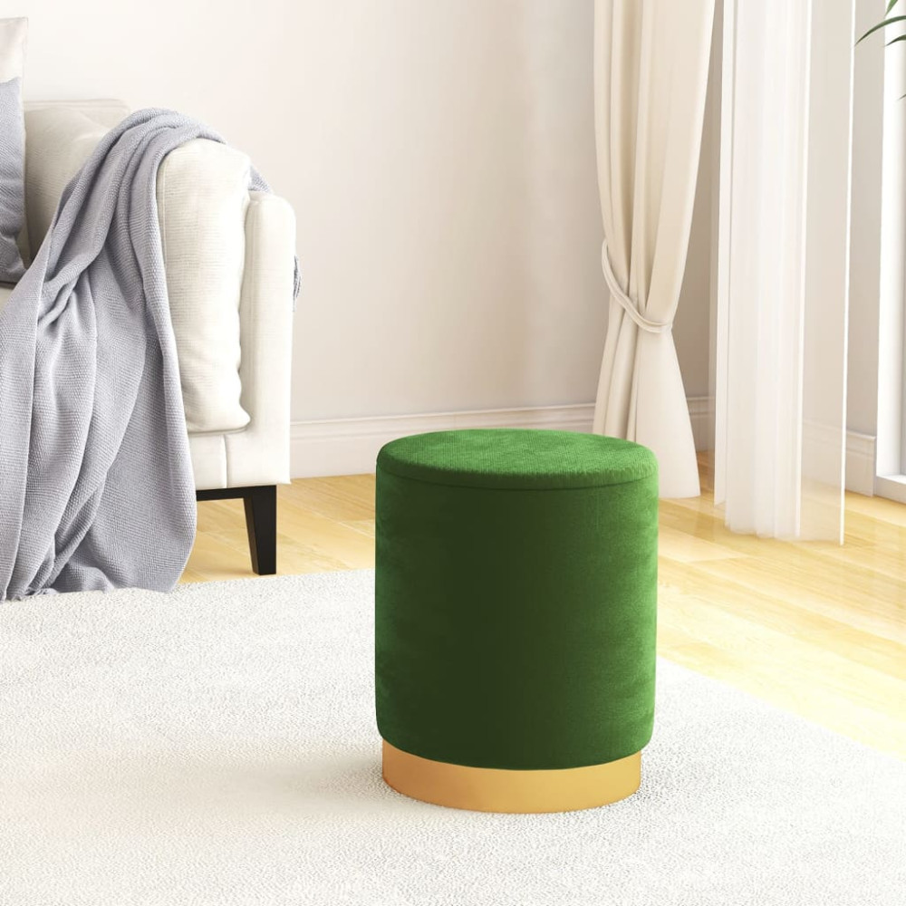 Produktbild för Rund förvaringspall grön sammet 31 x 37 cm