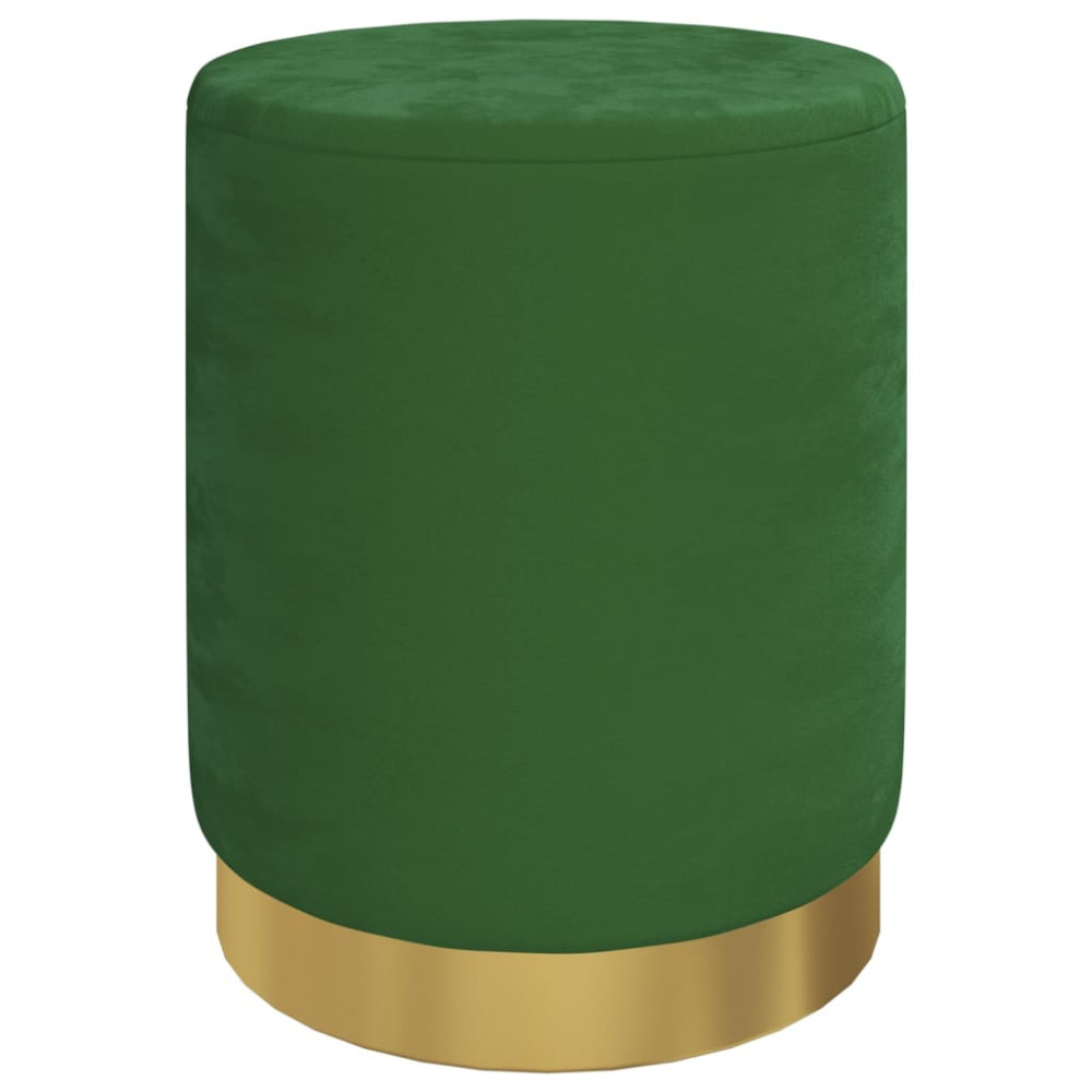 Produktbild för Rund förvaringspall grön sammet 31 x 37 cm