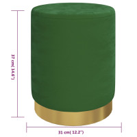 Produktbild för Rund förvaringspall grön sammet 31 x 37 cm
