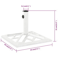 Produktbild för Parasollfot vit 44x44x31 cm gjutjärn