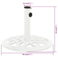 Produktbild för Parasollfot vit 40x40x32 cm gjutjärn