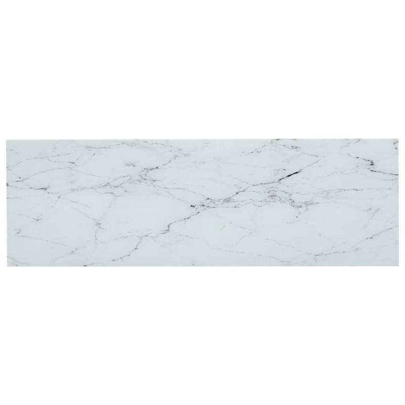 Produktbild för Hylla transparent och vit marmor 100x36x90 cm härdat glas
