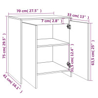 Produktbild för Skänk vit 70x41x75 cm konstruerat trä