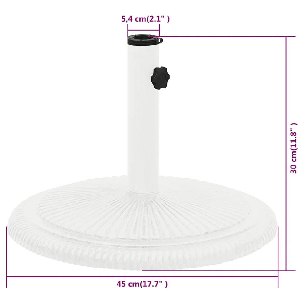Produktbild för Parasollfot vit 45x45x30 cm gjutjärn