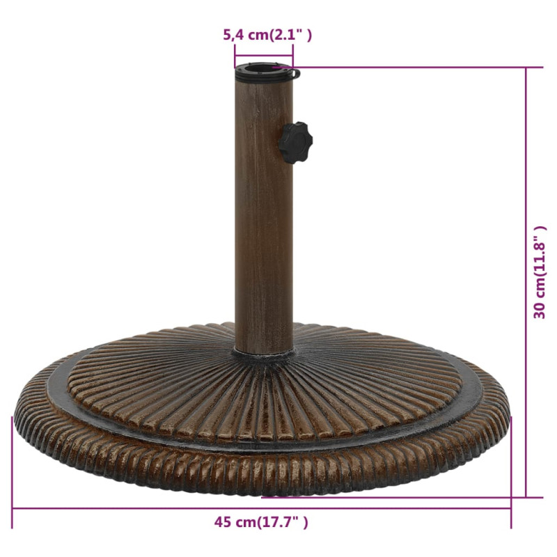 Produktbild för Parasollfot brons 45x45x30 cm gjutjärn
