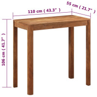 Produktbild för Barbord massivt trä med honungsfinish 110x55x106 cm