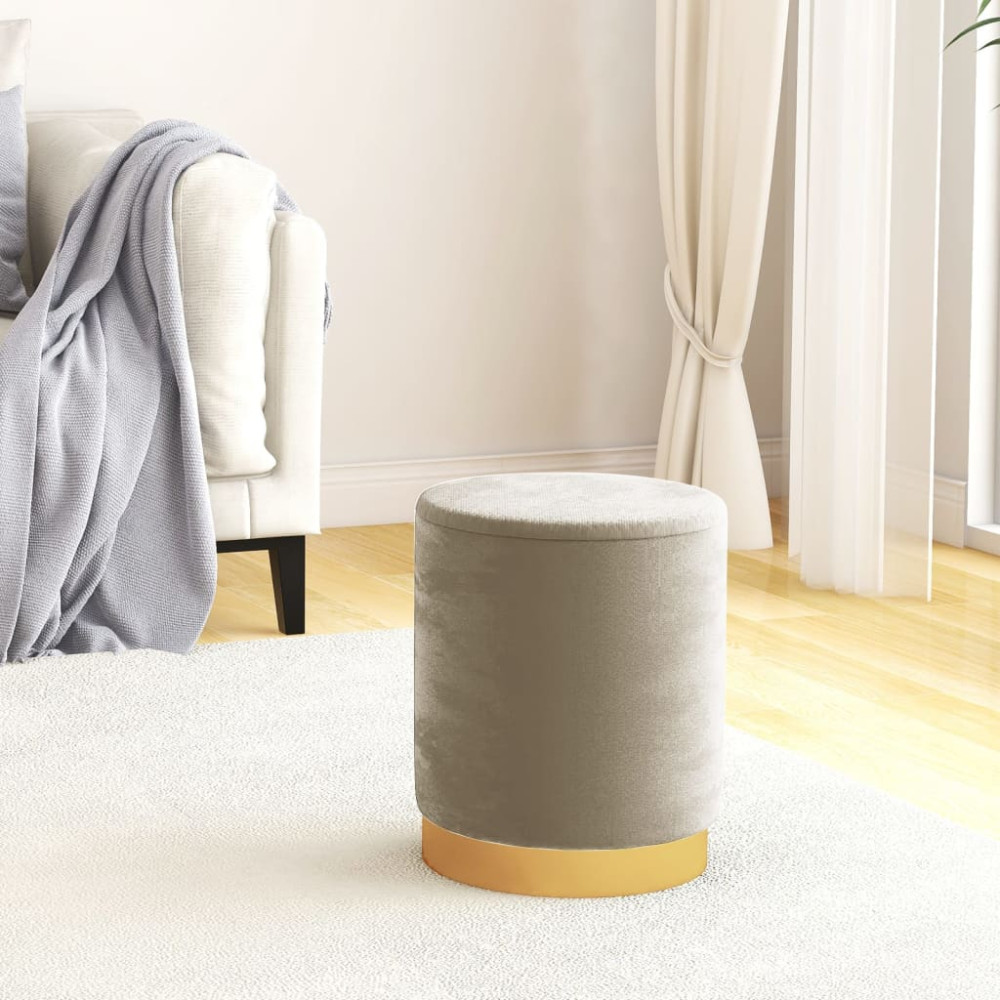Produktbild för Rund förvaringspall mörkgrå sammet 31 x 37 cm