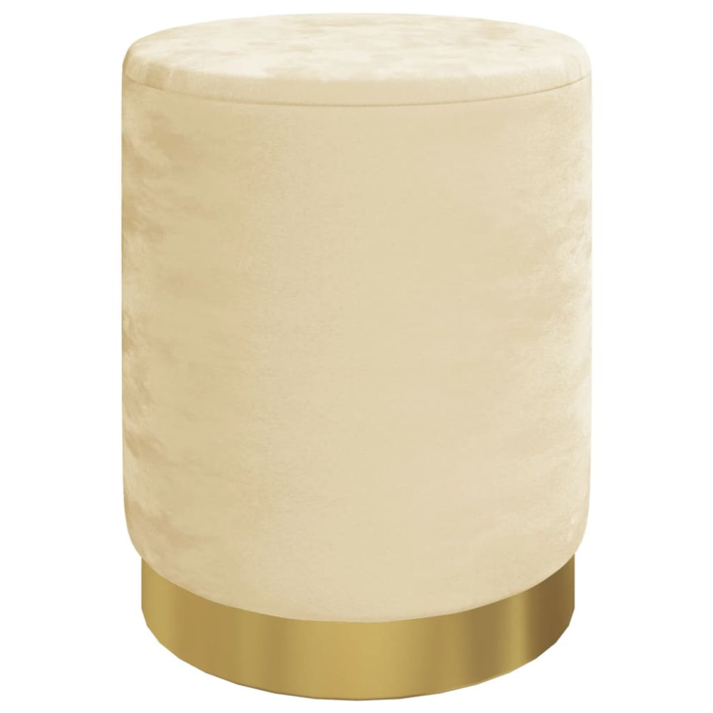 Produktbild för Rund förvaringspall aprikos sammet 31 x 37 cm