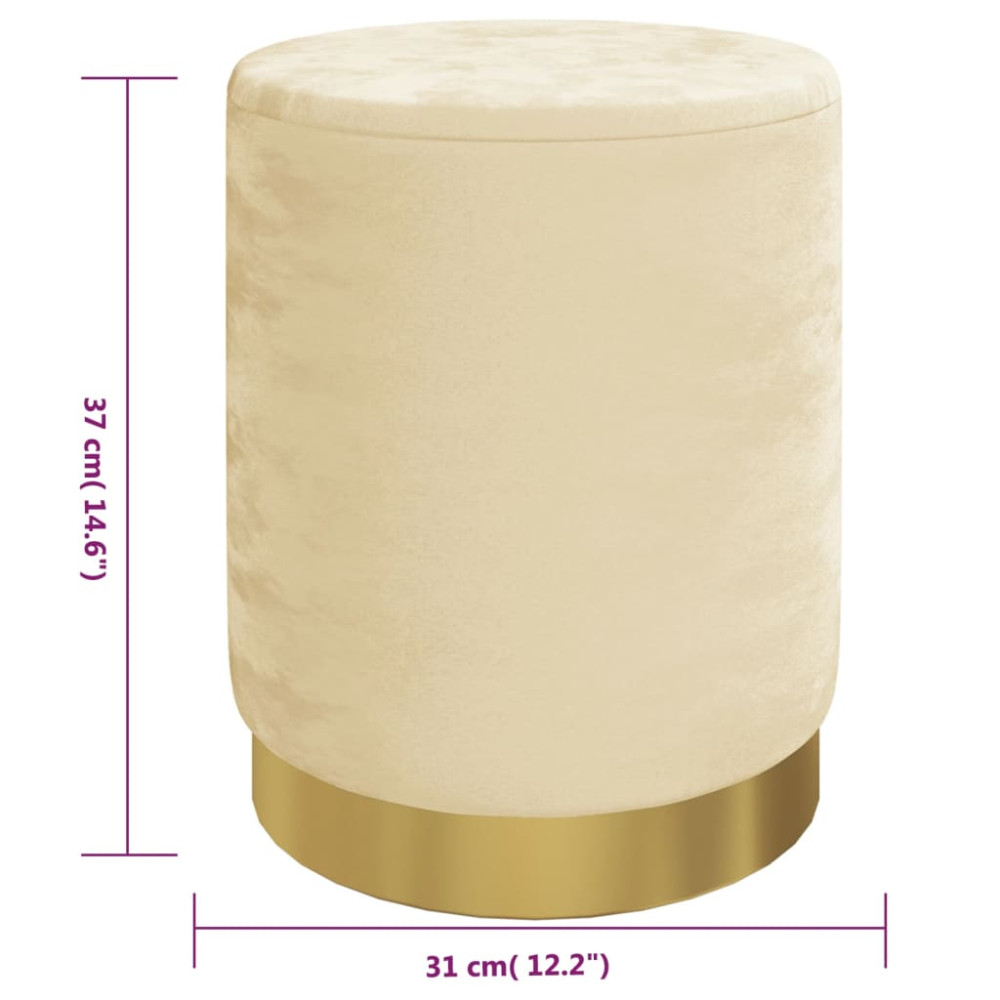 Produktbild för Rund förvaringspall aprikos sammet 31 x 37 cm