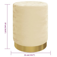 Produktbild för Rund förvaringspall aprikos sammet 31 x 37 cm