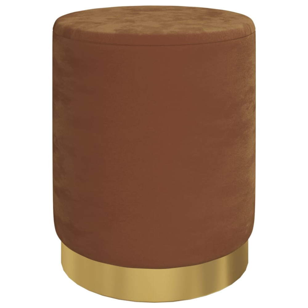 Produktbild för Rund förvaringspall brun sammet 31 x 37 cm