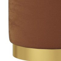 Produktbild för Rund förvaringspall brun sammet 31 x 37 cm