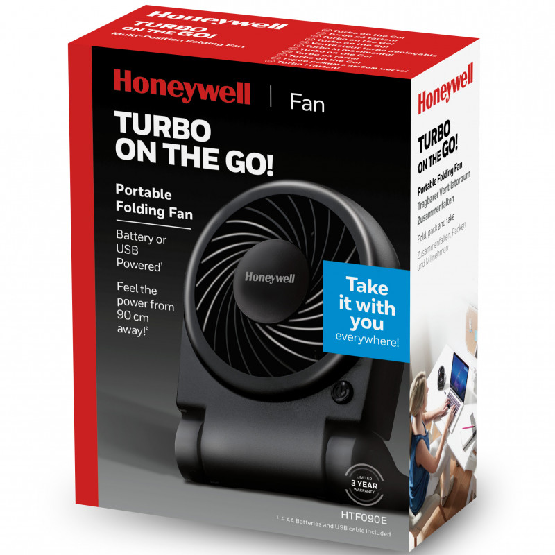 Produktbild för Bordsfläkt Portabel Turbo On The Go! HTF090E