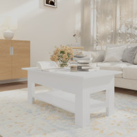 Produktbild för Soffbord vit 102x55x42 cm konstruerat trä