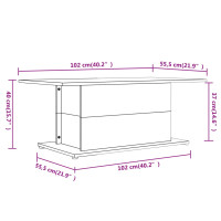 Produktbild för Soffbord vit 102x55,5x40 cm konstruerat trä