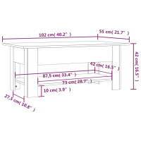 Produktbild för Soffbord rökfärgad ek 102x55x42 cm konstruerat trä