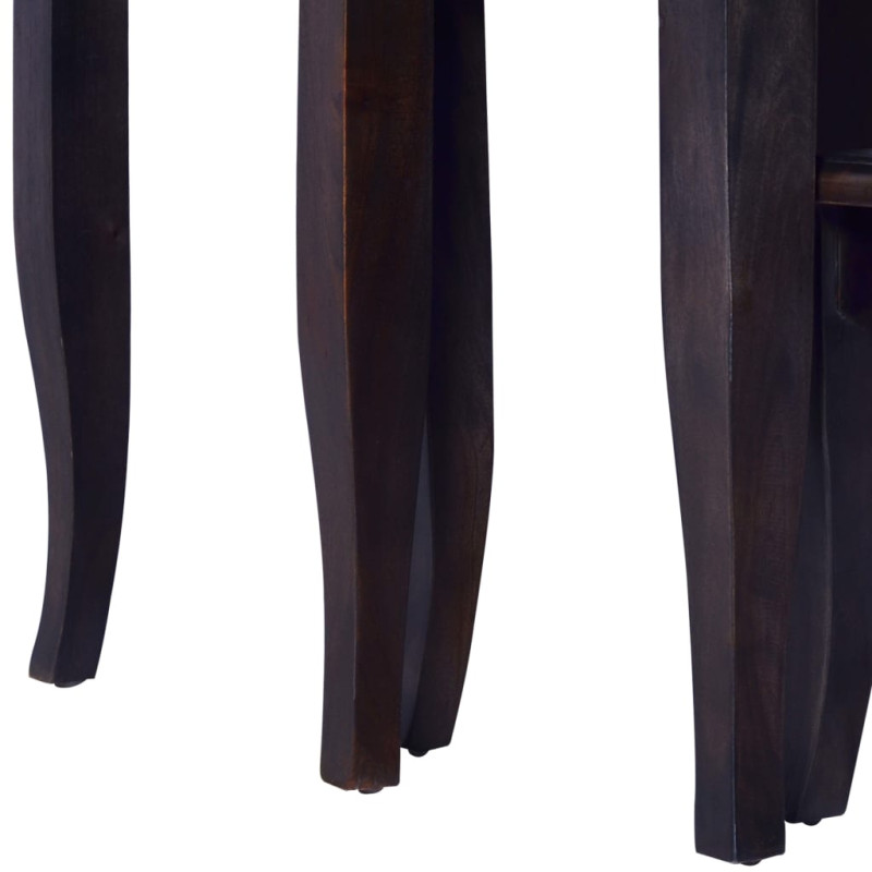 Produktbild för Satsbord 3 st ljus svart massiv mahogny