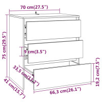 Produktbild för Skänk 2 delar vit konstruerat trä