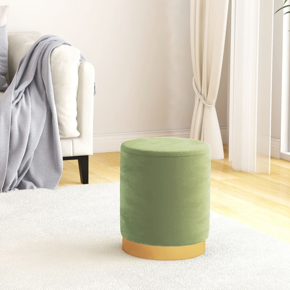 Produktbild för Rund förvaringspall grön sammet 31 x 37 cm