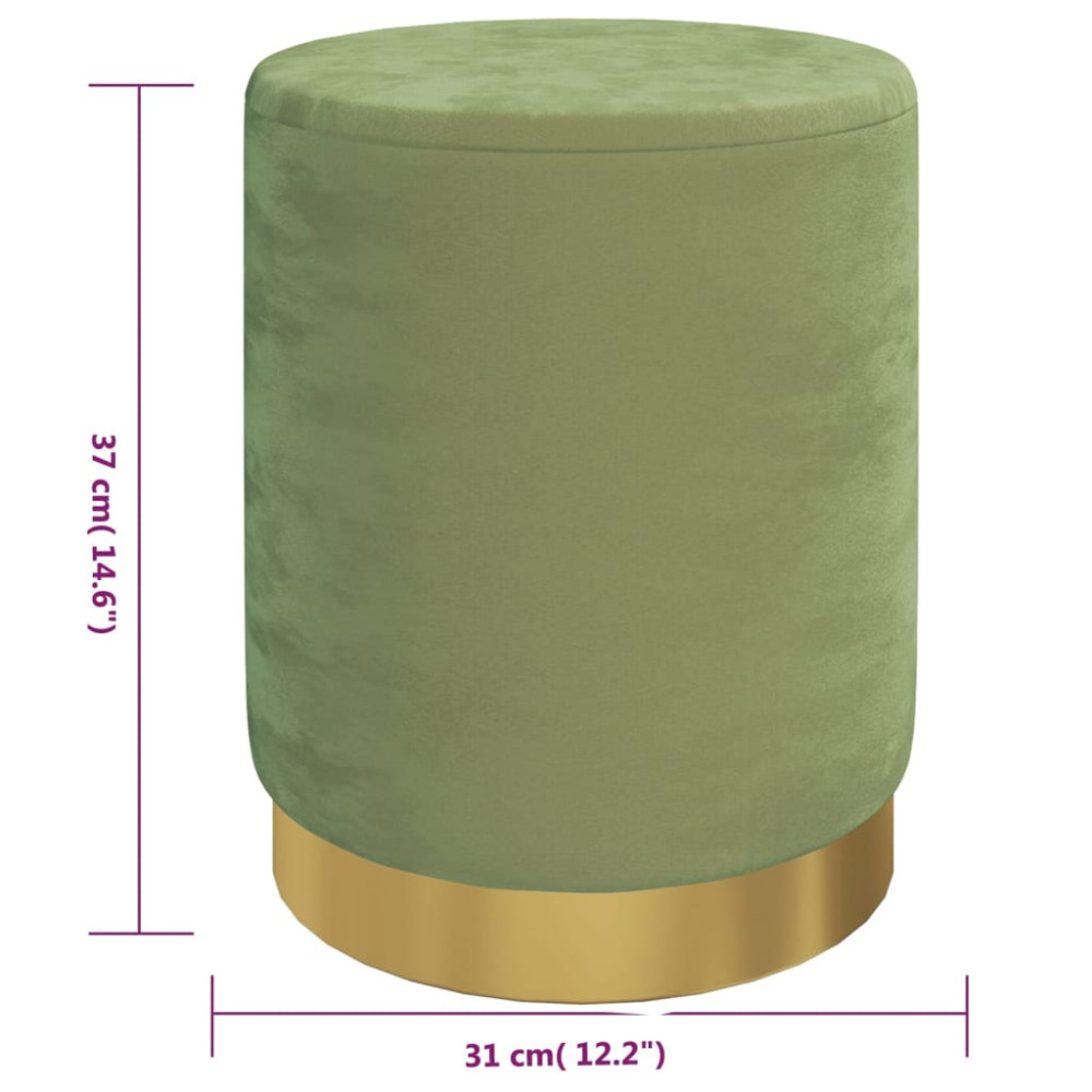 Produktbild för Rund förvaringspall grön sammet 31 x 37 cm