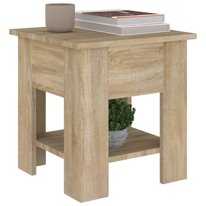Produktbild för Soffbord sonoma-ek 40x40x42 cm konstruerat trä