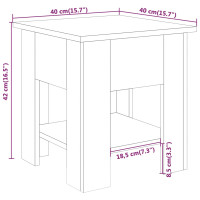 Miniatyr av produktbild för Soffbord sonoma-ek 40x40x42 cm konstruerat trä