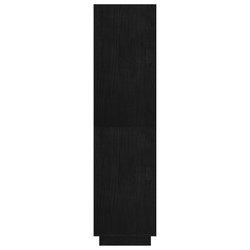 Produktbild för Bokhylla/rumsavdelare svart 80x35x135 cm massiv furu