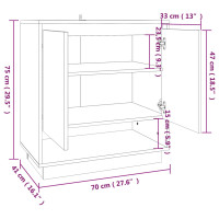 Produktbild för Skänk sonoma-ek 70x41x75 cm konstruerat trä