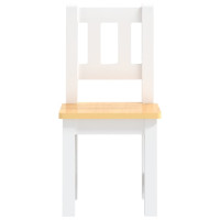 Miniatyr av produktbild för Barnbord och stolar 3 delar vit och beige MDF